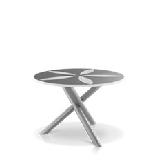 Sand Dollar Side Table 48" Kessler Silver - Light Gray and White Duraboard